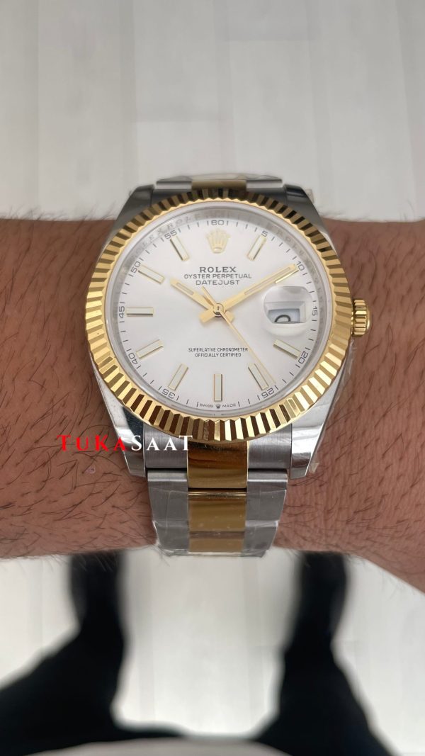 Rolex Datejust Beyaz Kadran 126333 Oyster Two Tone Gold 41mm Swiss ETA Saat Copy Clean Rolex Datejust Beyaz Kadran 126333 Oyster Two Tone Gold 41mm Swiss ETA Saat Copy Clean