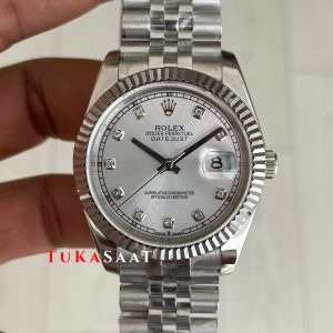 Rolex Datejust Beyaz Taşlı 126334 White Diamond Jubilee 41mm Replika Saat
