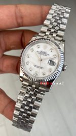 Rolex Datejust Taşlı Beyaz Kadın Saati 126233 Mother of Pearl Diamond White Dial Two Tone 36 mm Jubilee Replika Saat
