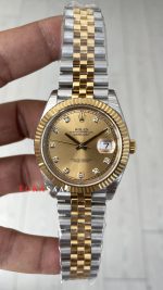 Rolex Datejust Champagne Diamond Dial 126333 Jubilee Two Tone Gold 41mm Swiss ETA Saat Copy Clean