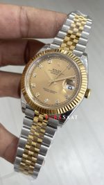 Rolex Datejust Champagne Diamond Dial 126333 Jubilee Two Tone Gold 41mm Swiss ETA Saat Copy Clean
