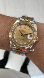 Rolex Datejust Champagne Diamond Dial 126333 Jubilee Two Tone Gold 41mm Swiss ETA Saat Copy Clean