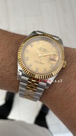 Rolex Datejust Champagne Diamond Dial 126333 Jubilee Two Tone Gold 41mm Swiss ETA Saat Copy Clean