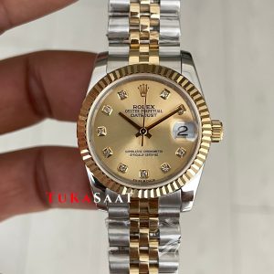 Rolex Datejust Champagne Diamond Dial 278273 Jubilee 31mm Lady Two Tone Gold Kadın Saati