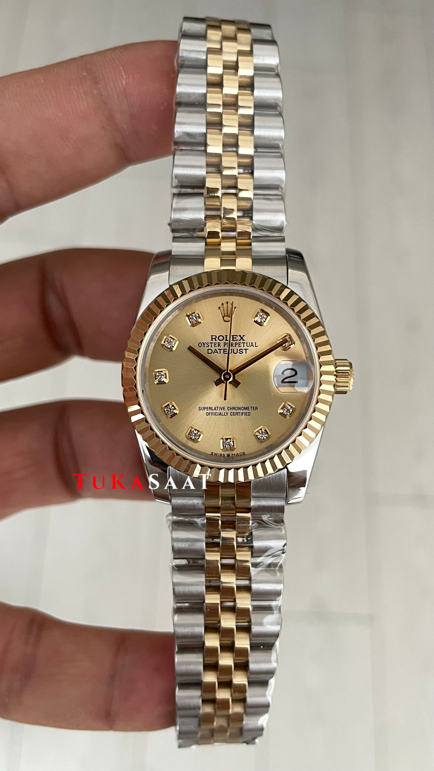 Rolex Datejust Champagne Diamond Dial 278273 Jubilee 31mm Lady Two Tone Gold Kadın Saati Rolex Datejust Champagne Diamond Dial 278273 Jubilee 31mm Lady Two Tone Gold Kadın Saati