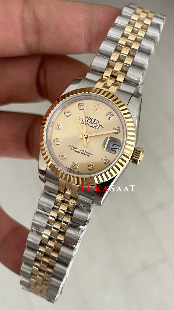 Rolex Datejust Champagne Diamond Dial 278273 Jubilee 31mm Lady Two Tone Gold Kadın Saati Rolex Datejust Champagne Diamond Dial 278273 Jubilee 31mm Lady Two Tone Gold Kadın Saati
