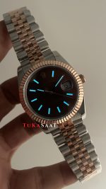 Rolex Datejust Chocolate 126331 Jubilee Kahverengi Kadran 41mm Two Tone Rose Replika Saat