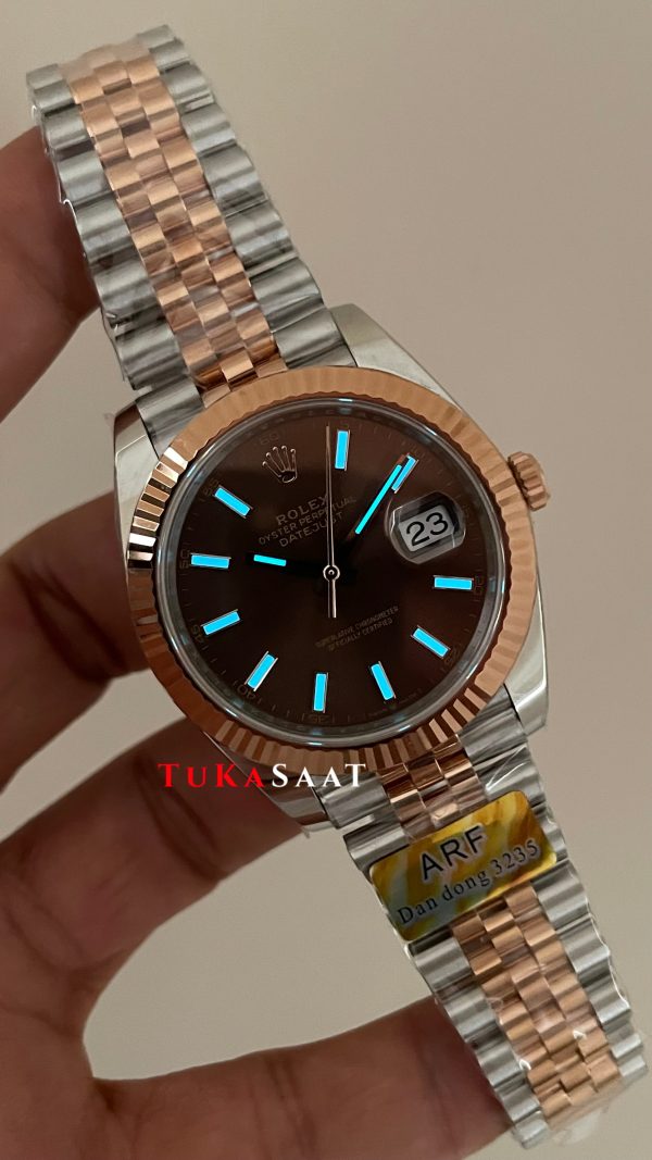 Rolex Datejust Chocolate 126331 Jubilee Rose Two Tone 41mm DD3235 V2 Super Clone Swiss ETA Saat AR Factory