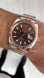 Rolex Datejust Chocolate 126331 Jubilee Rose Two Tone 41mm DD3235 V2 Super Clone Swiss ETA Saat AR Factory