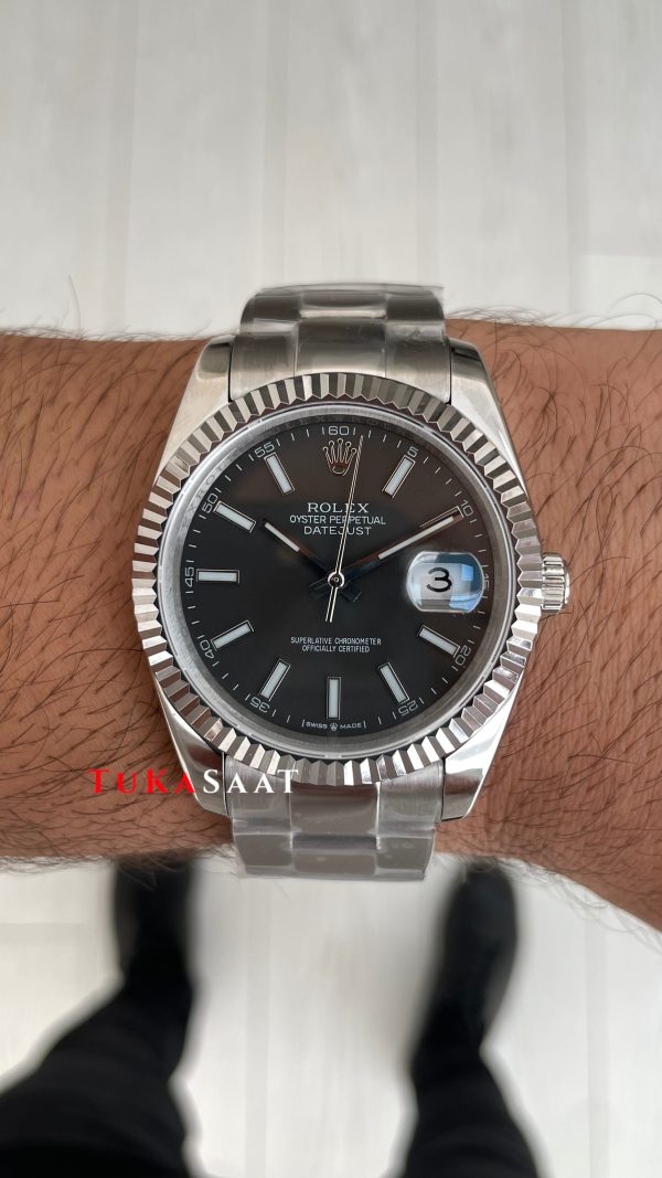 Rolex Datejust Gri Kadran 126334 Oyster Rhodium Grey 41mm Replika Saat Rolex Datejust Gri Kadran 126334 Oyster Rhodium Grey 41mm Replika Saat