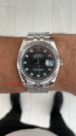 Rolex Datejust Gri Taşlı 126334 Rhodium Diamond Jubilee 41mm Replika Saat