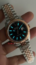 Rolex Datejust Jubilee 126331 Rosegold Two Tone Siyah Kadran 41mm 3235 Super Clone Swiss ETA Clean Factory