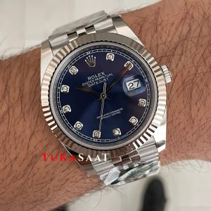 Rolex Datejust Mavi Taşlı 126334 Jubilee Blue Diamond Dial 41mm Swiss ETA Saat Copy Clean