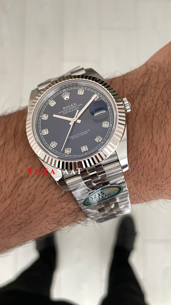 Rolex Datejust Mavi Taşlı 126334 Jubilee Blue Diamond Dial 41mm Swiss ETA Saat Copy Clean