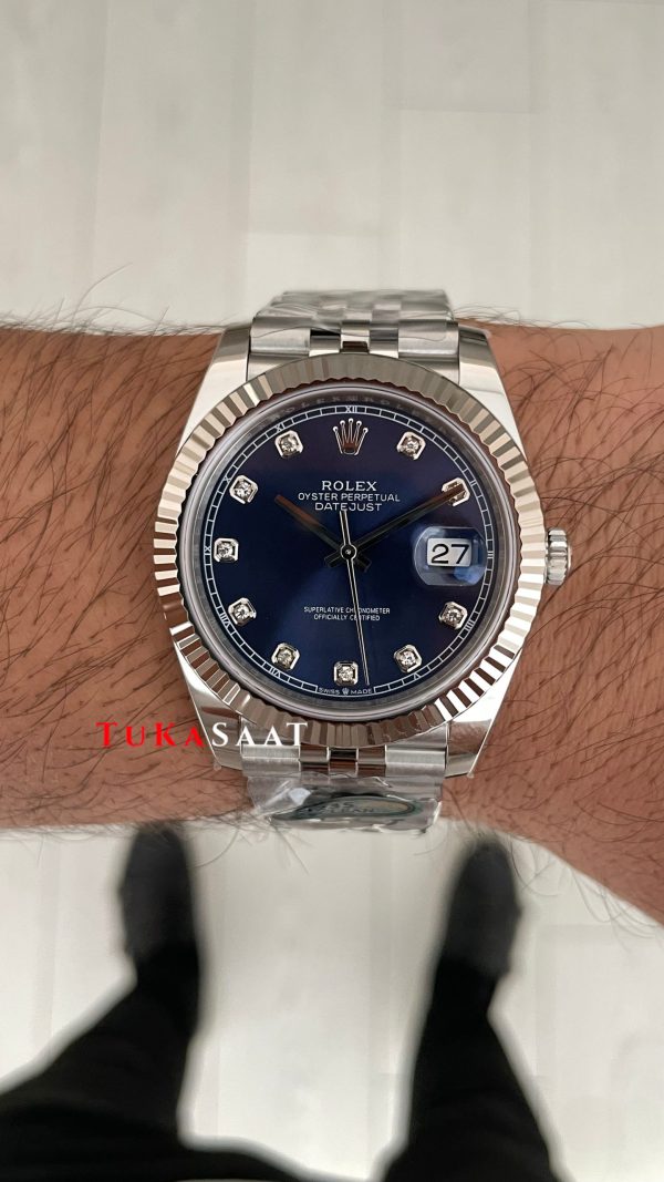 Rolex Datejust Mavi Taşlı 126334 Jubilee Blue Diamond Dial 41mm Swiss ETA Saat Copy Clean