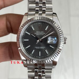Rolex Datejust Rhodium 126334 Jubilee Gri Kadran 41mm Replika Saat