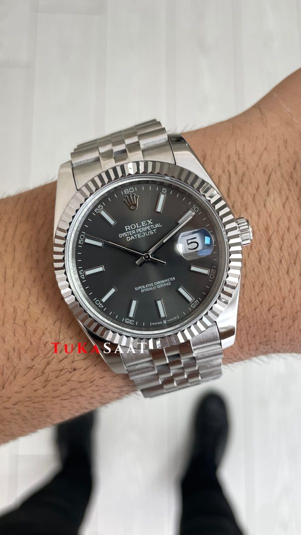 Rolex Datejust Rhodium 126334 Jubilee Gri Kadran 41mm Replika Saat Rolex Datejust Rhodium 126334 Jubilee Gri Kadran 41mm Replika Saat