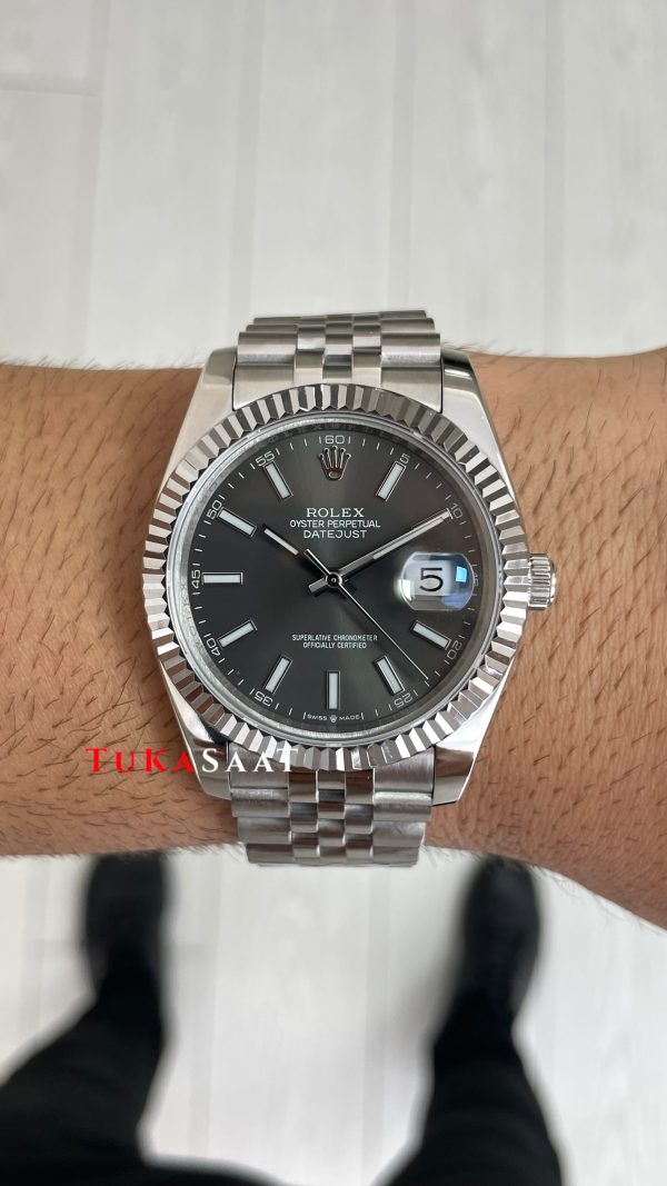 Rolex Datejust Rhodium 126334 Jubilee Gri Kadran 41mm Replika Saat Rolex Datejust Rhodium 126334 Jubilee Gri Kadran 41mm Replika Saat