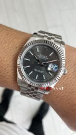 Rolex Datejust Rhodium 126334 Jubilee Gri Kadran 41mm Replika Saat