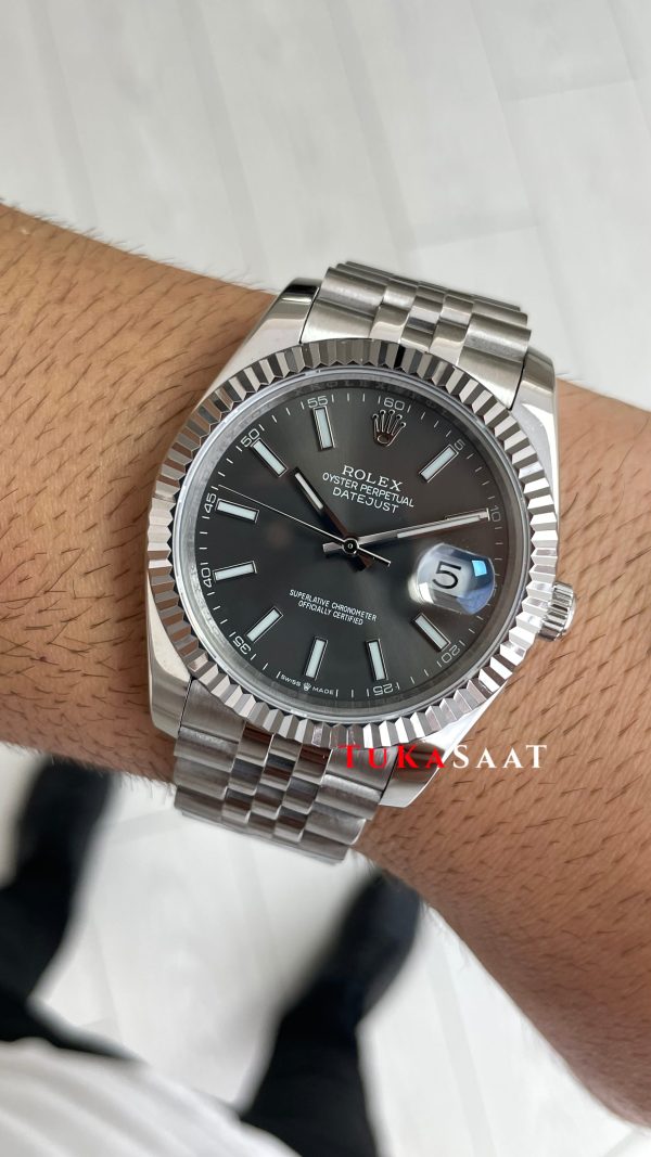 Rolex Datejust Rhodium 126334 Jubilee Gri Kadran 41mm Replika Saat Rolex Datejust Rhodium 126334 Jubilee Gri Kadran 41mm Replika Saat