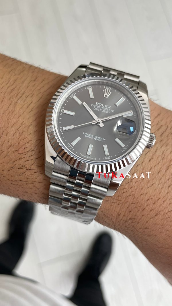 Rolex Datejust Rhodium 126334 Jubilee Gri Kadran 41mm Replika Saat Rolex Datejust Rhodium 126334 Jubilee Gri Kadran 41mm Replika Saat