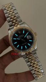 Rolex Datejust Siyah 126333 Jubilee Two Tone Gold 41mm Replika Saat