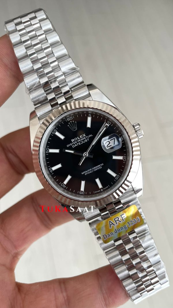 Rolex Datejust Siyah 126334 Jubilee 41mm DD3235 V2 Super Klon Swiss ETA Saat AR Factory