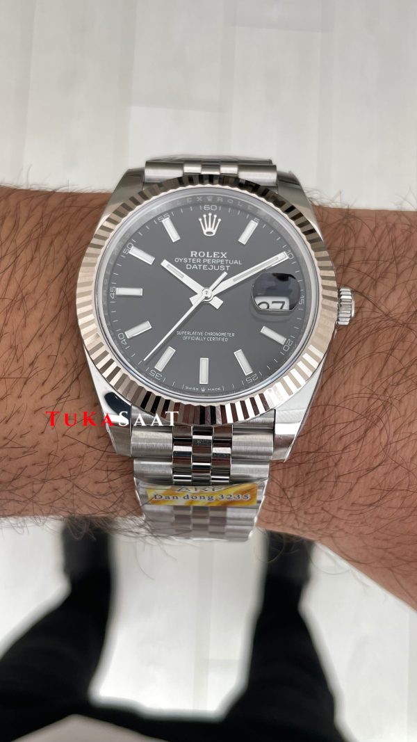 Rolex Datejust Siyah 126334 Jubilee 41mm DD3235 V2 Super Klon Swiss ETA Saat AR Factory