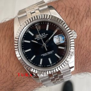 Rolex Datejust Siyah 126334 Jubilee Black 41mm Replika Saat