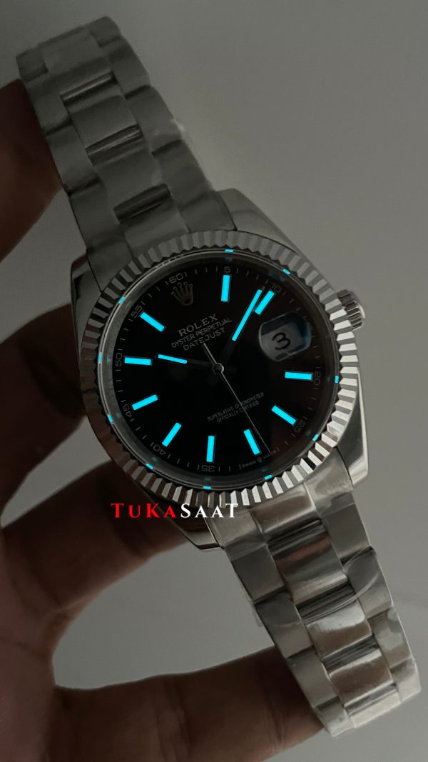 Rolex Datejust Siyah 126334 Oyster 41mm Replika Saat