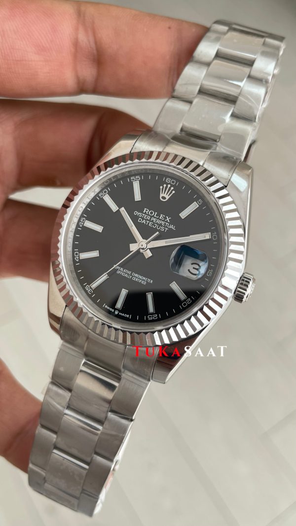 Rolex Datejust Siyah 126334 Oyster 41mm Replika Saat