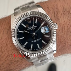 Rolex Datejust Siyah 126334 Oyster 41mm Replika Saat