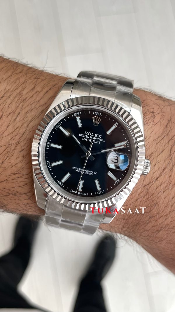 Rolex Datejust Siyah 126334 Oyster 41mm Replika Saat