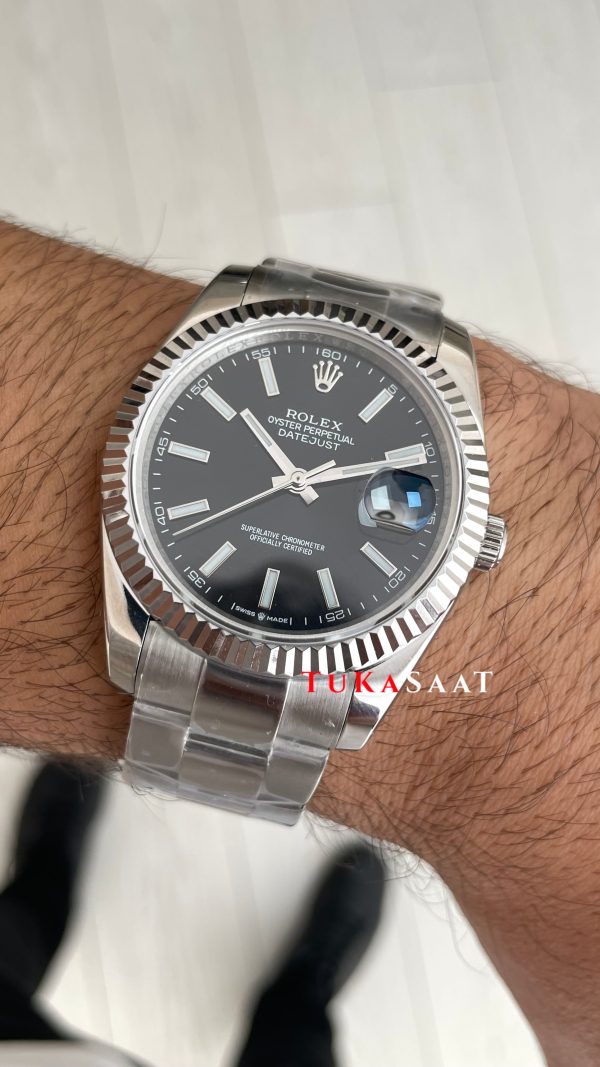 Rolex Datejust Siyah 126334 Oyster 41mm Replika Saat
