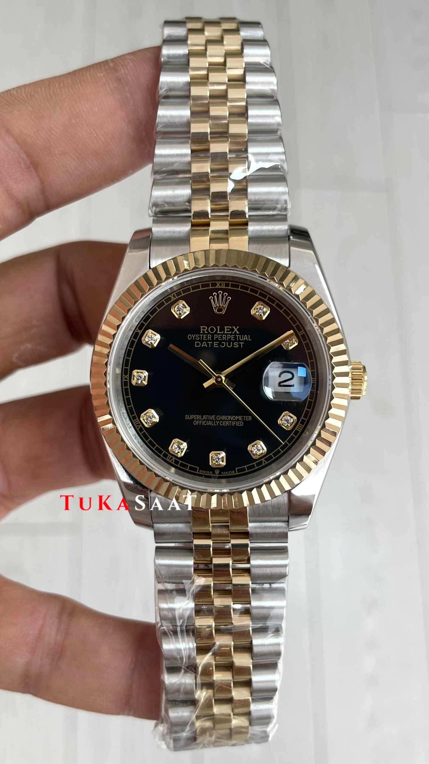 Rolex Datejust Siyah Taşlı 126333 Jubilee Diamond Black Dial Two Tone Gold Black 41mm Replika Saat Rolex Datejust Siyah Taşlı 126333 Jubilee Diamond Black Dial Two Tone Gold Black 41mm Replika Saat