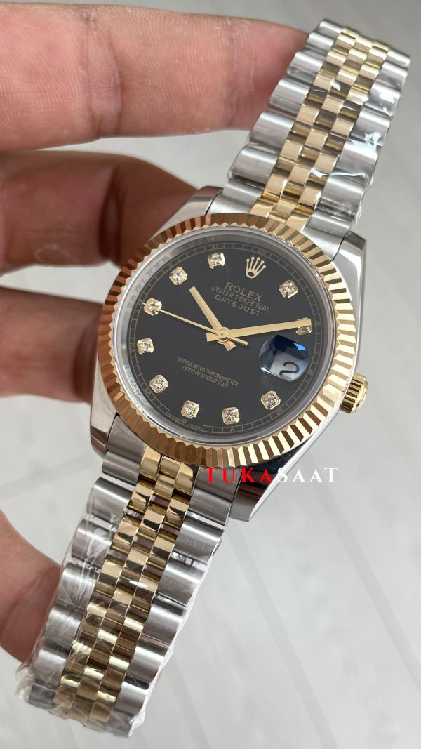 Rolex Datejust Siyah Taşlı 126333 Jubilee Diamond Black Dial Two Tone Gold Black 41mm Replika Saat Rolex Datejust Siyah Taşlı 126333 Jubilee Diamond Black Dial Two Tone Gold Black 41mm Replika Saat