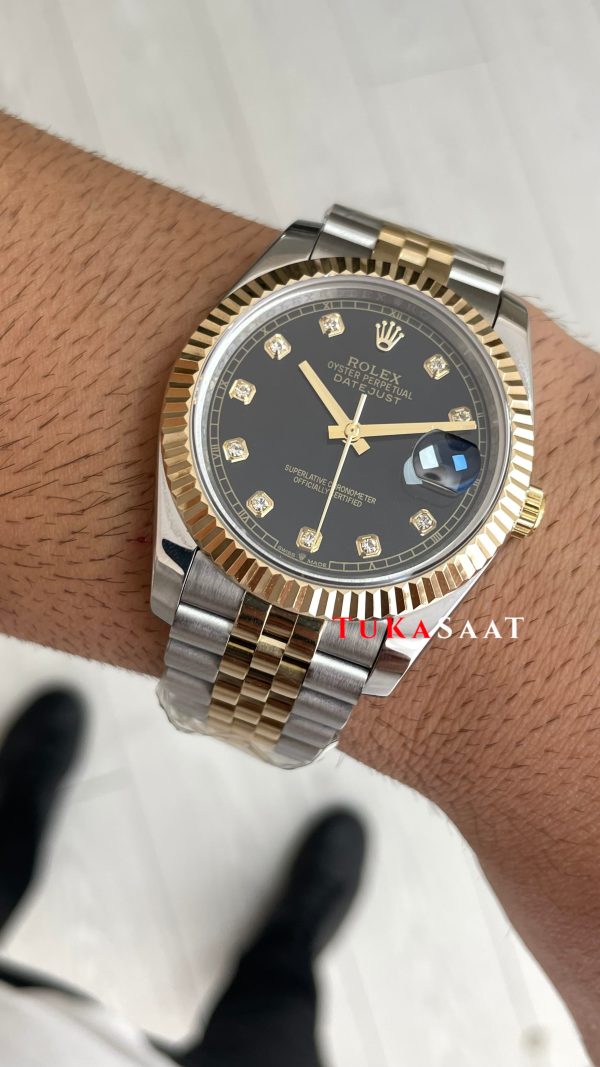 Rolex Datejust Siyah Taşlı 126333 Jubilee Diamond Black Dial Two Tone Gold Black 41mm Replika Saat Rolex Datejust Siyah Taşlı 126333 Jubilee Diamond Black Dial Two Tone Gold Black 41mm Replika Saat