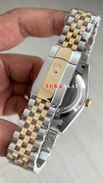 Rolex Datejust Siyah Taşlı 126333 Jubilee Diamond Black Dial Two Tone Gold Black 41mm Replika Saat