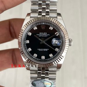Rolex Datejust Siyah Taşlı 126334 Jubilee Black Diamond Dial 41mm Swiss ETA Saat Copy Clean