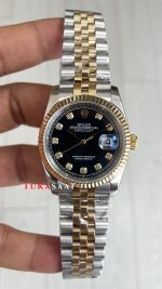 Rolex Datejust Siyah Taşlı 126233 Lady Jubilee 36mm Diamond Black Two Tone Gold Kadın Saati