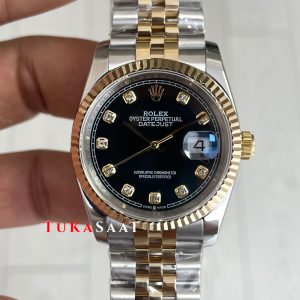 Rolex Datejust Siyah Taşlı 126233 Lady Jubilee 36mm Diamond Black Two Tone Gold Kadın Saati