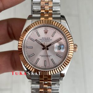 Rolex Datejust Sundust 126331 Jubilee 41mm Two Tone Rose Replika Saat