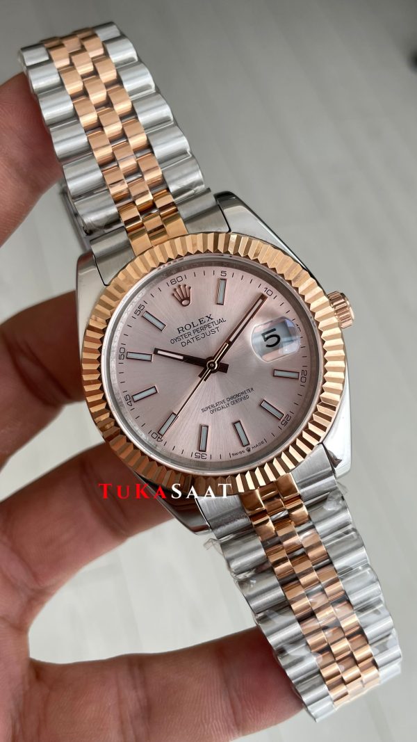 Rolex Datejust Sundust 126331 Jubilee 41mm Two Tone Rose Replika Saat Rolex Datejust Sundust 126331 Jubilee 41mm Two Tone Rose Replika Saat