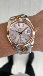 Rolex Datejust Sundust 126331 Jubilee 41mm Two Tone Rose Replika Saat