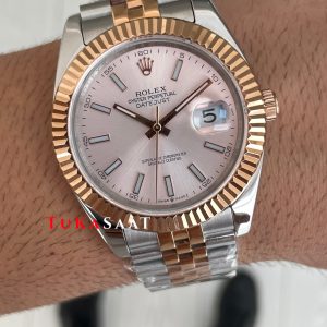 Rolex Datejust Sundust 126331 Jubilee 41mm Two Tone Rose Replika Saat