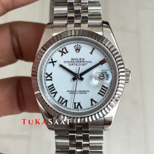 Rolex Datejust White Romen 126334 Jubilee Beyaz Romen Kadran 41mm Replika Saat