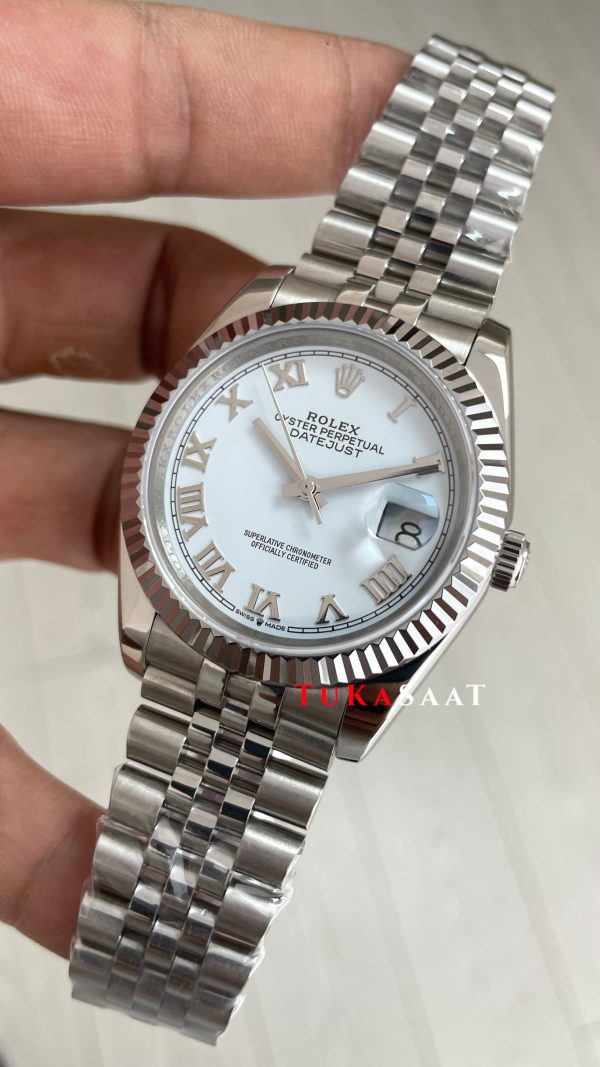 Rolex Datejust White Romen 126334 Jubilee Beyaz Romen Kadran 41mm Replika Saat Rolex Datejust White Romen 126334 Jubilee Beyaz Romen Kadran 41mm Replika Saat