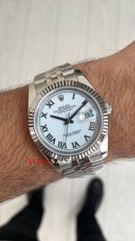 Rolex Datejust White Romen 126334 Jubilee Beyaz Romen Kadran 41mm Replika Saat