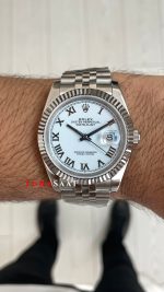 Rolex Datejust White Romen 126334 Jubilee Beyaz Romen Kadran 41mm Replika Saat