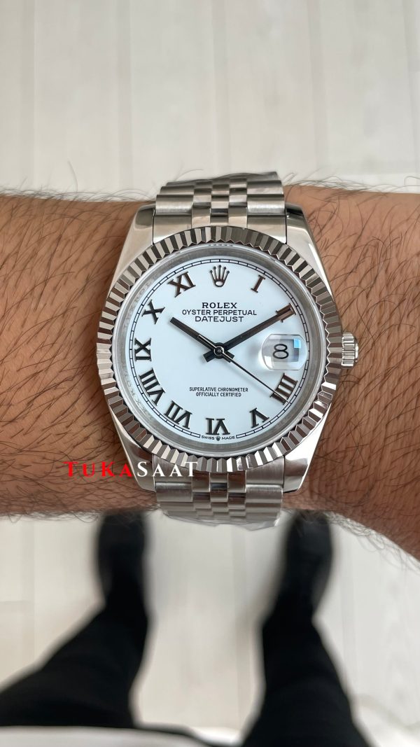 Rolex Datejust White Romen 126334 Jubilee Beyaz Romen Kadran 41mm Replika Saat Rolex Datejust White Romen 126334 Jubilee Beyaz Romen Kadran 41mm Replika Saat